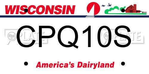 CPQ10S Wisconsin License Plate