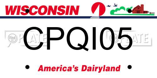 CPQI05 Wisconsin License Plate