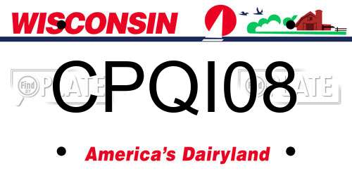 CPQI08 Wisconsin License Plate