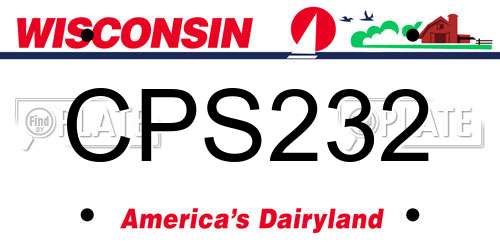 CPS232 Wisconsin License Plate
