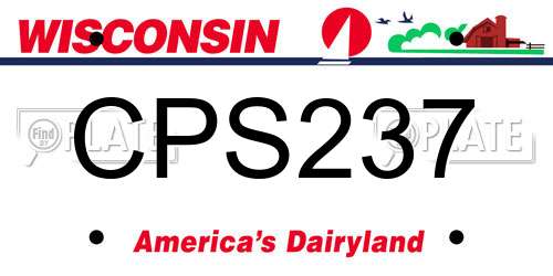 CPS237 Wisconsin License Plate