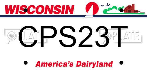 CPS23T Wisconsin License Plate