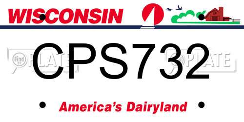 CPS732 Wisconsin License Plate