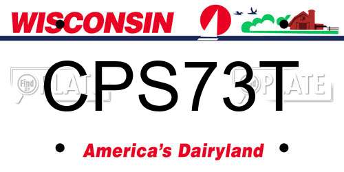 CPS73T Wisconsin License Plate