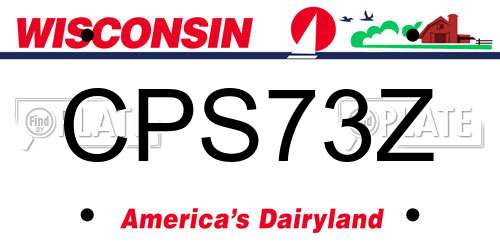 CPS73Z Wisconsin License Plate