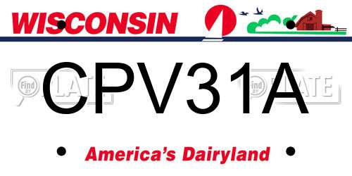 CPV31A Wisconsin License Plate