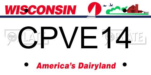 CPVE14 Wisconsin License Plate