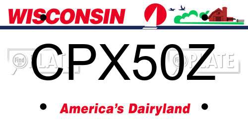 CPX50Z Wisconsin License Plate