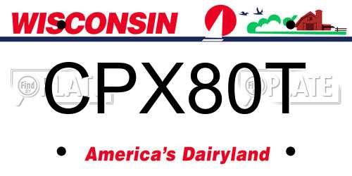 CPX80T Wisconsin License Plate