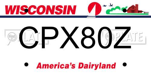 CPX80Z Wisconsin License Plate