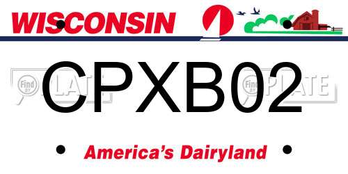 CPXB02 Wisconsin License Plate