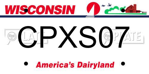 CPXS07 Wisconsin License Plate