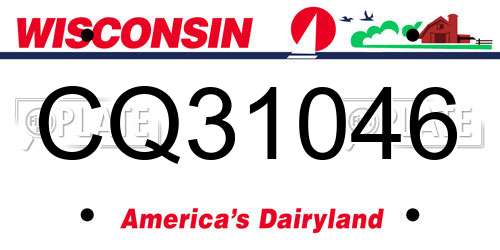CQ31046 Wisconsin License Plate