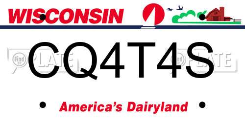 CQ4T4S Wisconsin License Plate