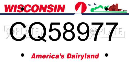 CQ58977 Wisconsin License Plate