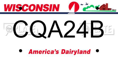 CQA24B Wisconsin License Plate