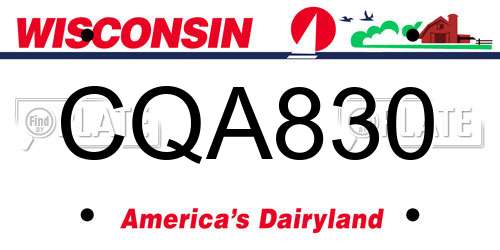 CQA830 Wisconsin License Plate