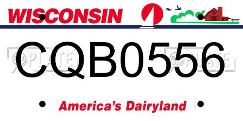 CQB0556 Wisconsin License Plate