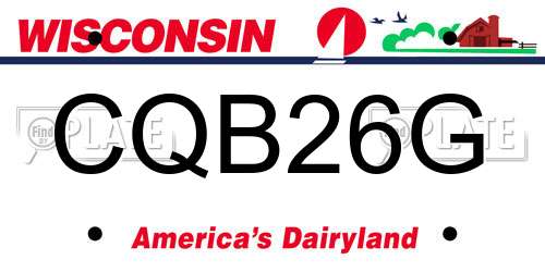 CQB26G Wisconsin License Plate