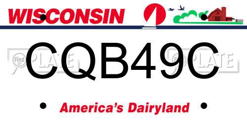 CQB49C Wisconsin License Plate