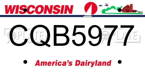 CQB5977 Wisconsin License Plate