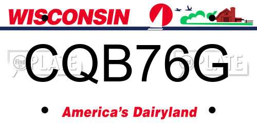CQB76G Wisconsin License Plate