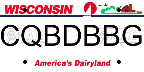 CQBDBBG Wisconsin License Plate