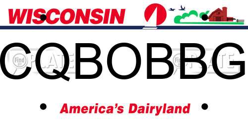 CQBOBBG Wisconsin License Plate