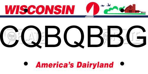 CQBQBBG Wisconsin License Plate