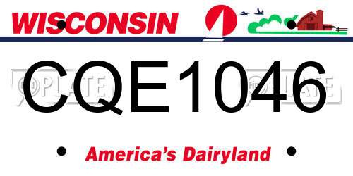 CQE1046 Wisconsin License Plate