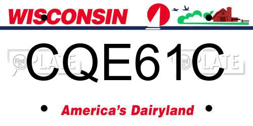 CQE61C Wisconsin License Plate
