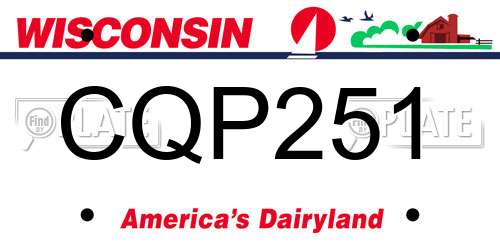 CQP251 Wisconsin License Plate