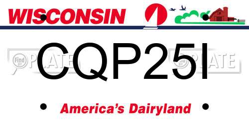 CQP25I Wisconsin License Plate