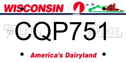 CQP751 Wisconsin License Plate
