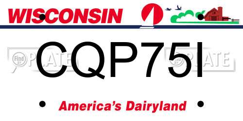 CQP75I Wisconsin License Plate