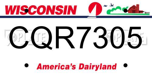 CQR7305 Wisconsin License Plate