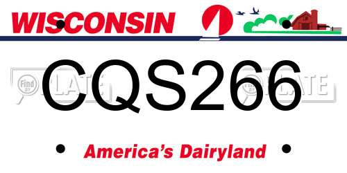 CQS266 Wisconsin License Plate