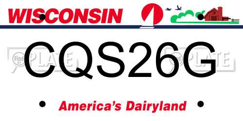 CQS26G Wisconsin License Plate