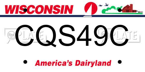 CQS49C Wisconsin License Plate