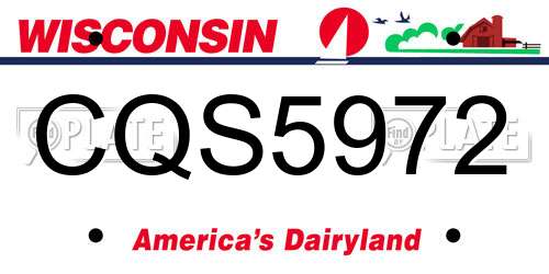 CQS5972 Wisconsin License Plate