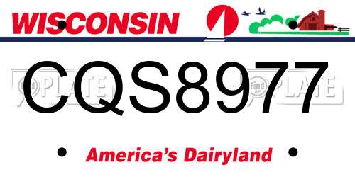 CQS8977 Wisconsin License Plate