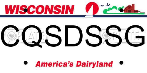 CQSDSSG Wisconsin License Plate