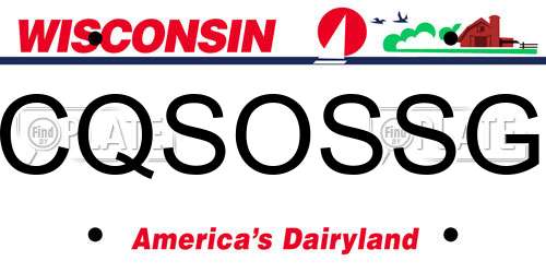 CQSOSSG Wisconsin License Plate
