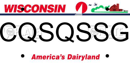 CQSQSSG Wisconsin License Plate