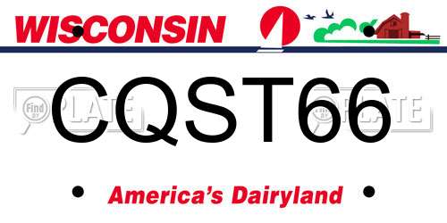 CQST66 Wisconsin License Plate