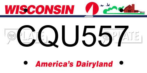 CQU557 Wisconsin License Plate