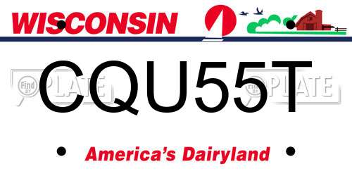 CQU55T Wisconsin License Plate