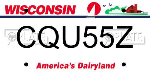 CQU55Z Wisconsin License Plate