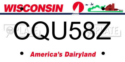 CQU58Z Wisconsin License Plate