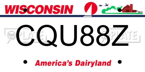 CQU88Z Wisconsin License Plate